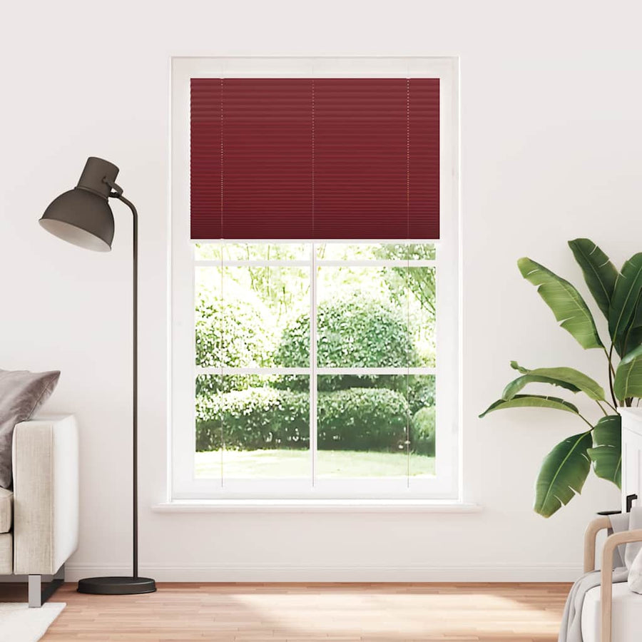 Plissé rolgordijn 115x200cm stofbreedte 114,4cm bordeauxrood