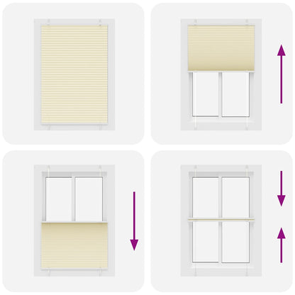 Plissé rolgordijn 100x100 cm stofbreedte 99,4cm polyester crème