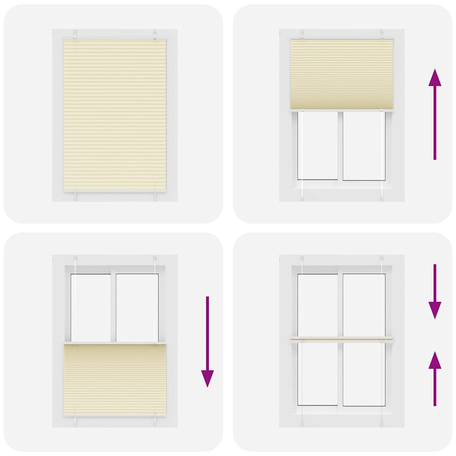 Plissé rolgordijn 100x100 cm stofbreedte 99,4cm polyester crème