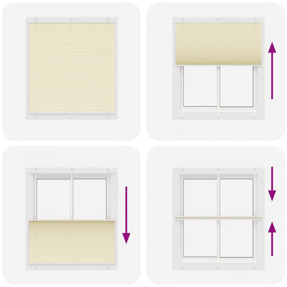 Plissé rolgordijn 115x100cm stofbreedte 114,4cm polyester crème