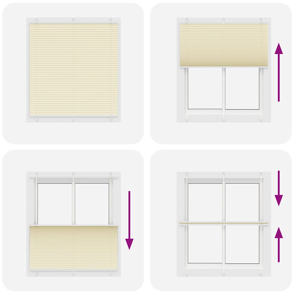 Plissé rolgordijn 115x150cm stofbreedte 114,4cm polyester crème