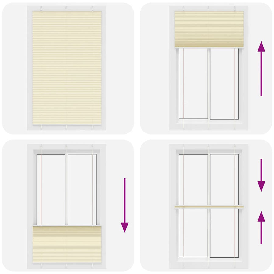 Plissé rolgordijn 120x200cm stofbreedte 119,4cm polyester crème