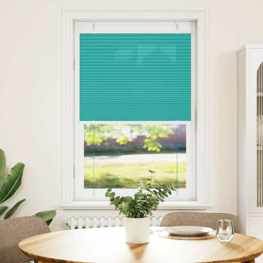 Plissé rolgordijn 75x100 cm stofbreedte 74,4 cm petrol groen