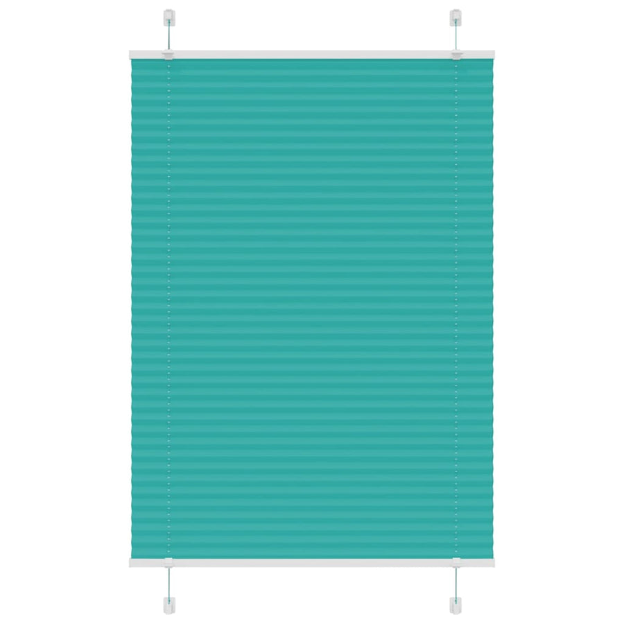 Plissé rolgordijn 100x100 cm stofbreedte 99,4cm petrol groen