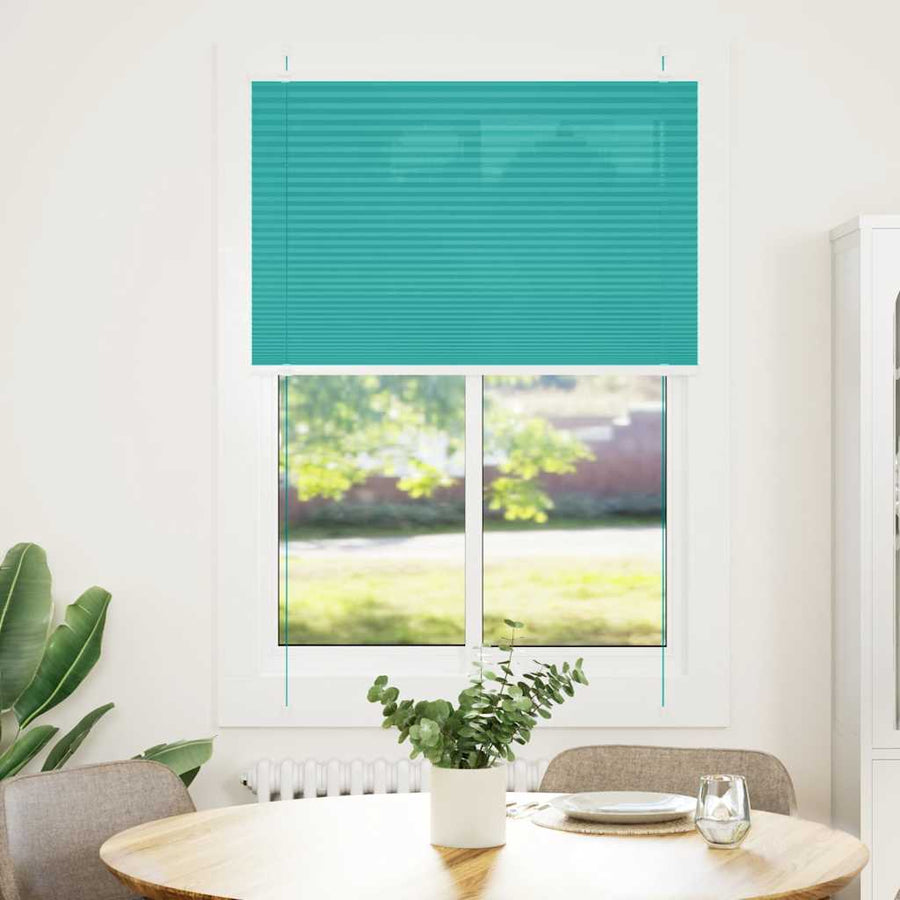 Plissé rolgordijn 100x100 cm stofbreedte 99,4cm petrol groen