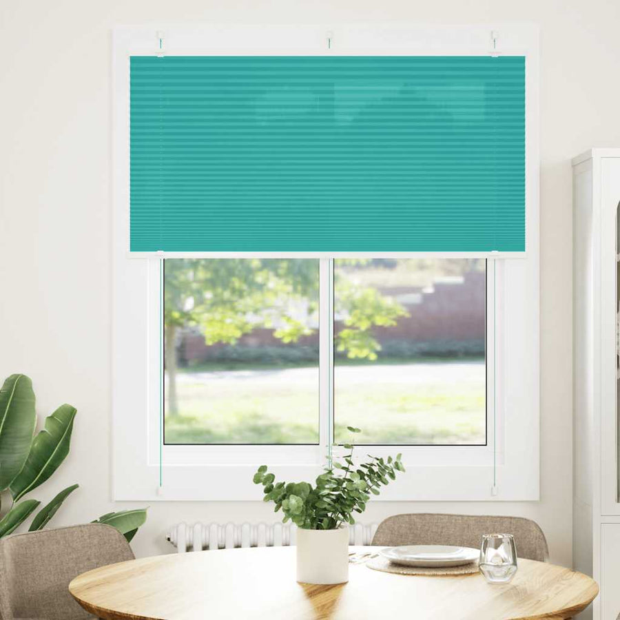 Plissé rolgordijn 120x100cm stofbreedte 119,4cm petrol groen