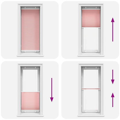 Plissé rolgordijn 65x100 cm stofbreedte 64,4 cm polyester roze