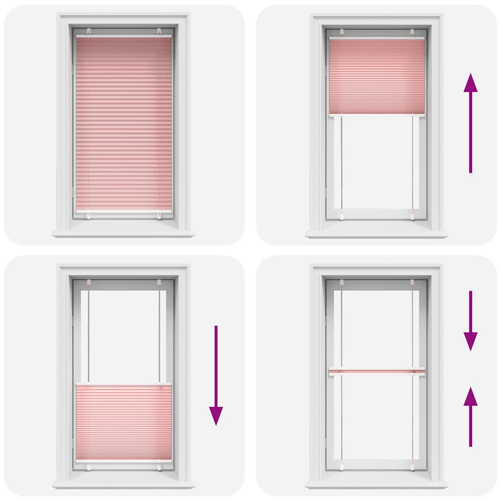 Plissé rolgordijn 70x100 cm stofbreedte 69,4 cm polyester roze