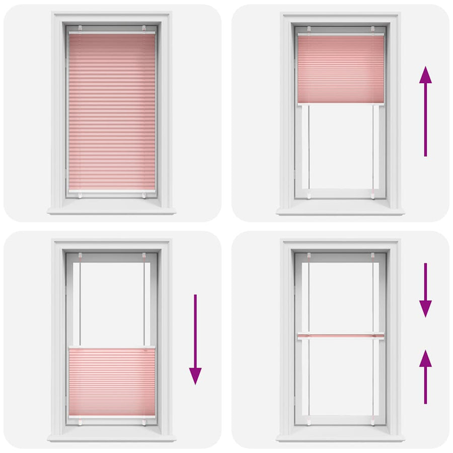 Plissé rolgordijn 70x100 cm stofbreedte 69,4 cm polyester roze