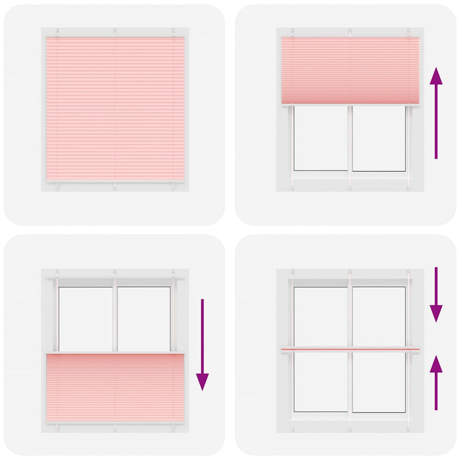 Plissé rolgordijn 115x100cm stofbreedte 114,4cm polyester roze
