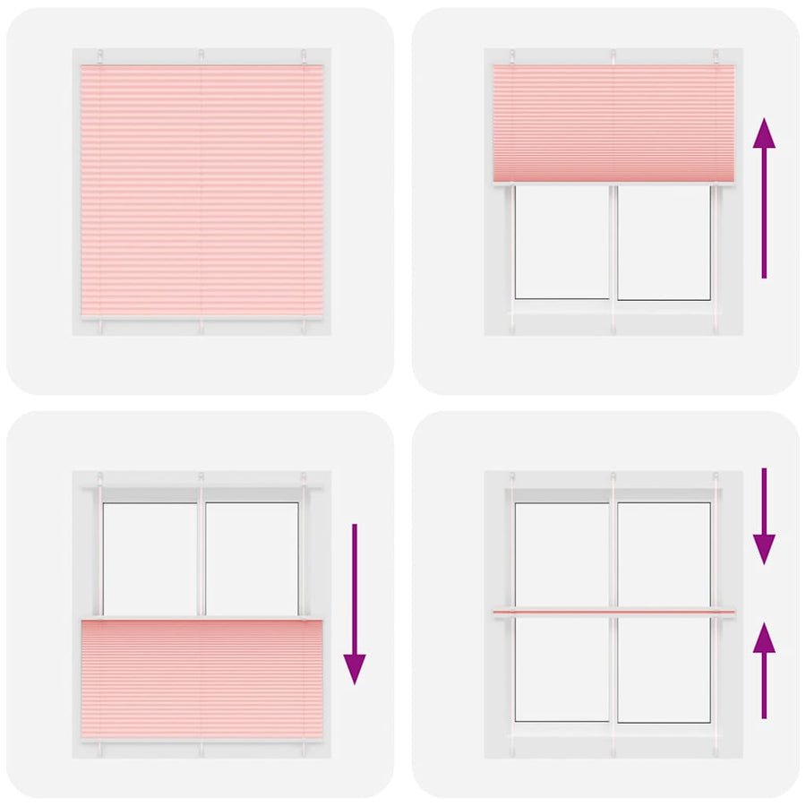 Plissé rolgordijn 115x150cm stofbreedte 114,4cm polyester roze