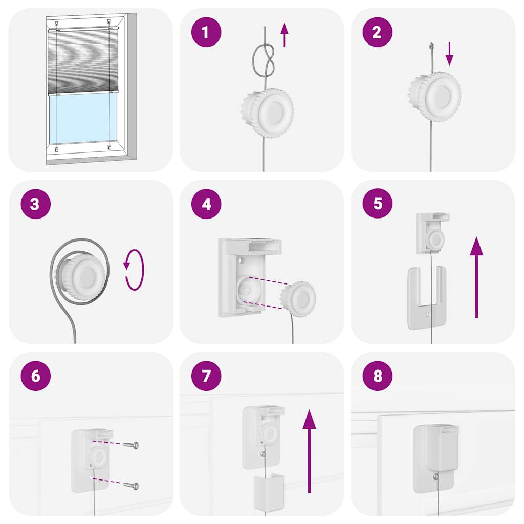 Plissé rolgordijn 60x200 cm stofbreedte 59,4 cm polyester roze