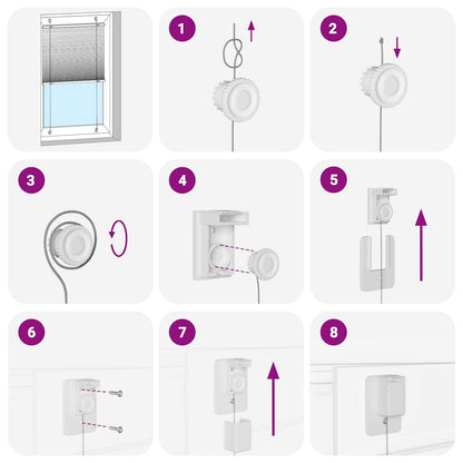 Plissé rolgordijn 60x200 cm stofbreedte 59,4 cm polyester roze