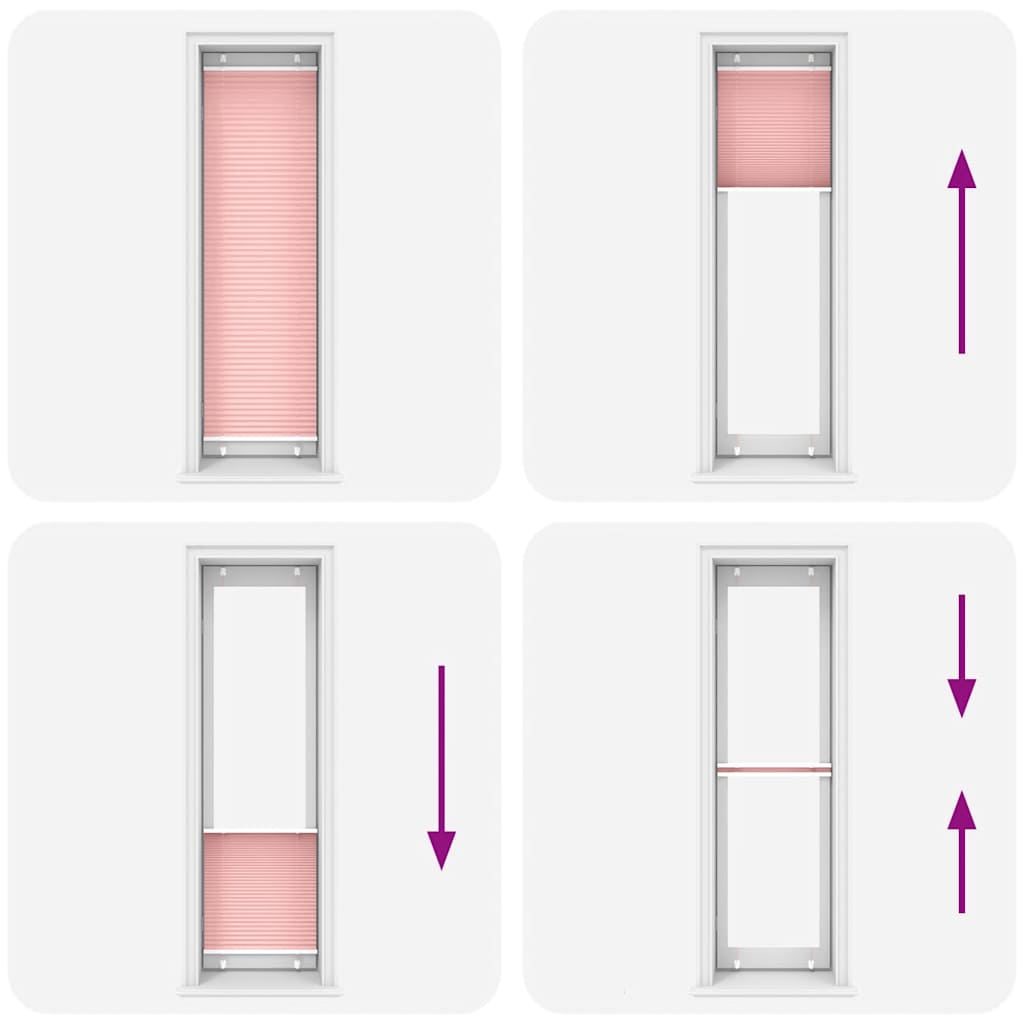 Plissé rolgordijn 60x200 cm stofbreedte 59,4 cm polyester roze