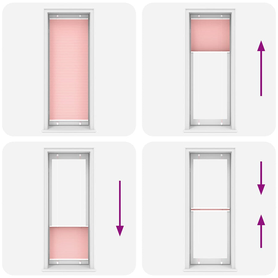 Plissé rolgordijn 70x200 cm stofbreedte 69,4 cm polyester roze
