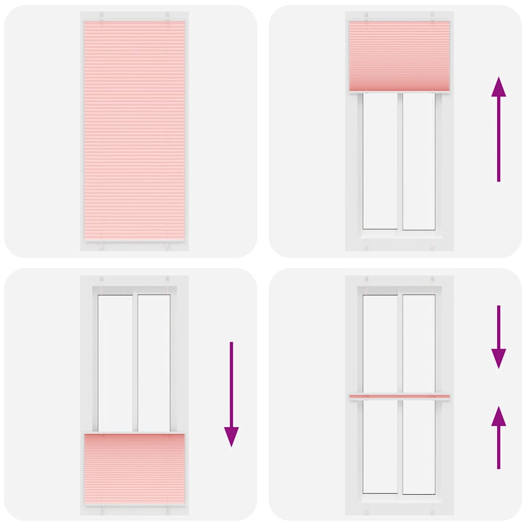Plissé rolgordijn 85x200 cm stofbreedte 84,4 cm polyester roze