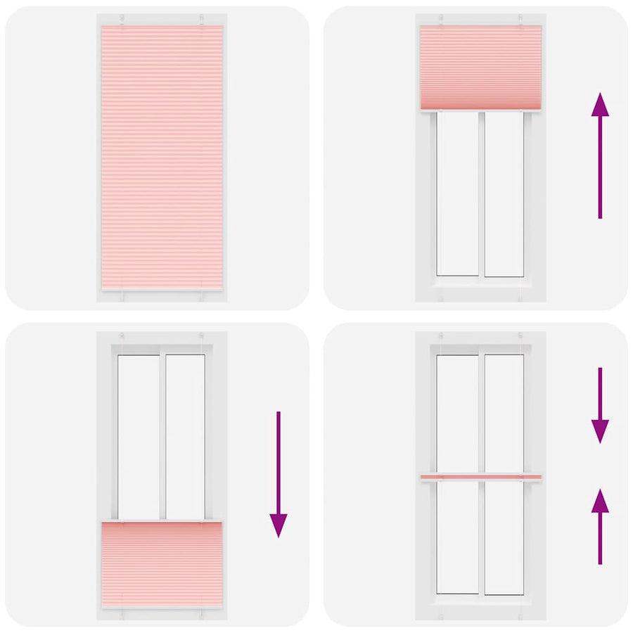 Plissé rolgordijn 90x200 cm stofbreedte 89,4 cm polyester roze
