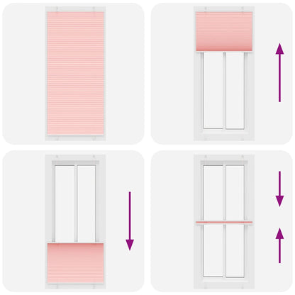 Plissé rolgordijn 95x200 cm stofbreedte 94,4 cm polyester roze