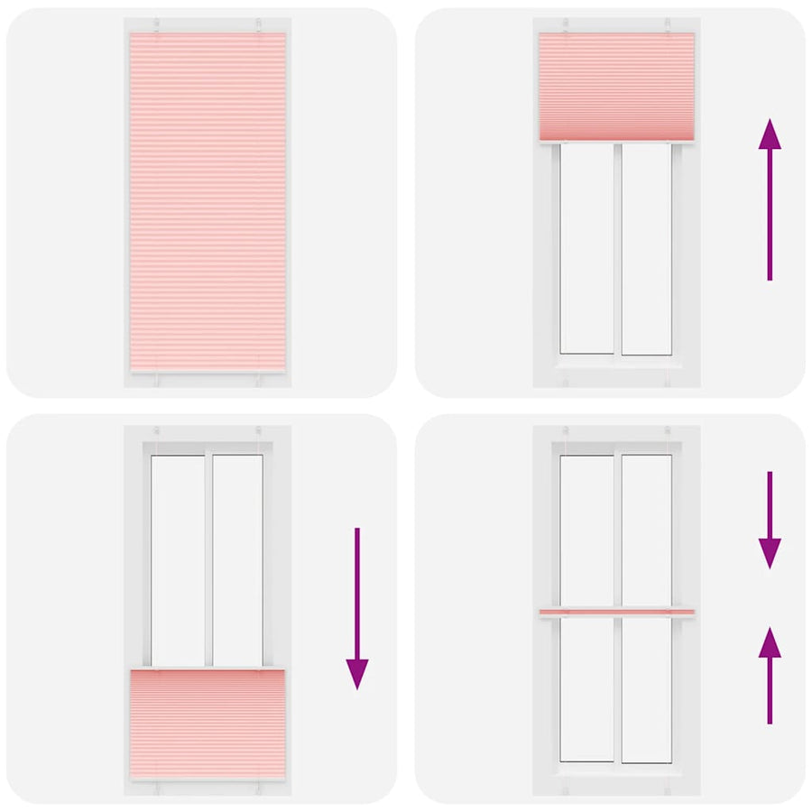 Plissé rolgordijn 95x200 cm stofbreedte 94,4 cm polyester roze