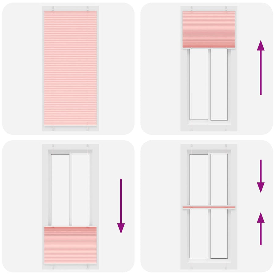 Plissé rolgordijn 100x200 cm stofbreedte 99,4cm polyester roze