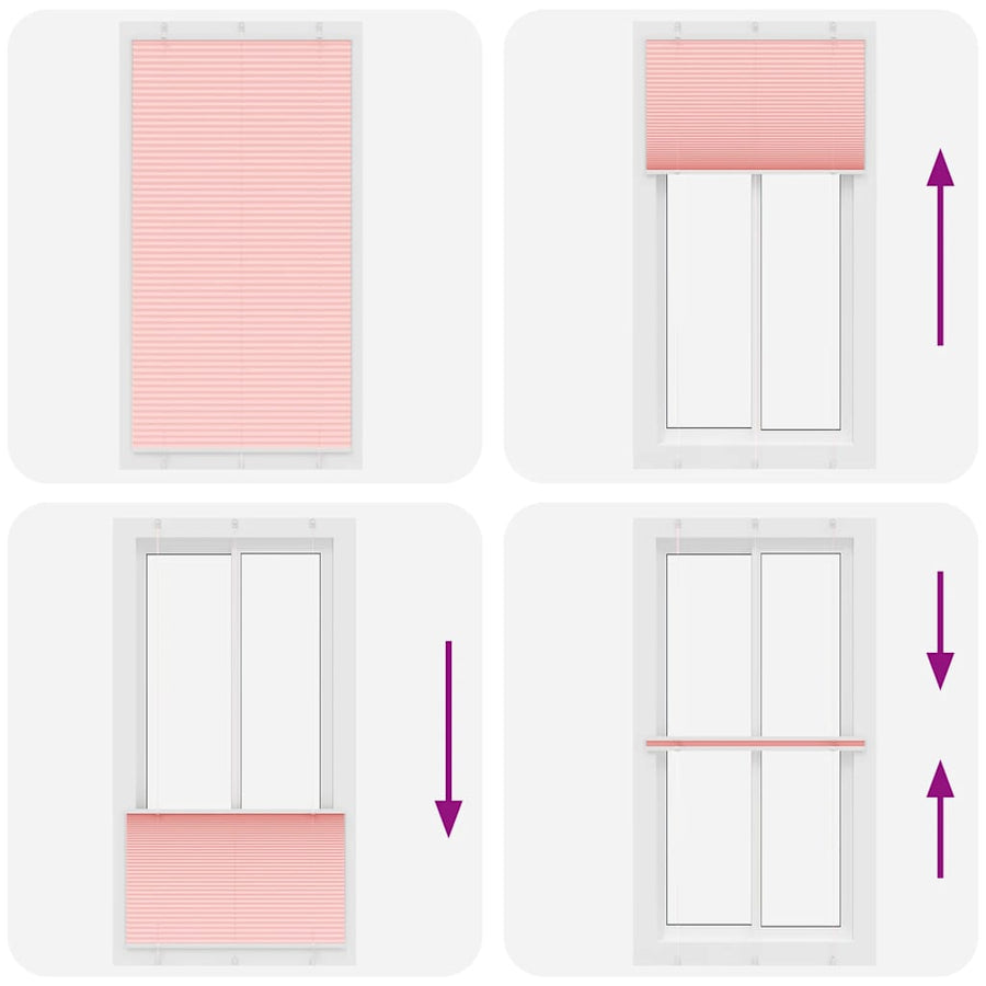 Plissé rolgordijn 105x200cm stofbreedte 104,4cm polyester roze