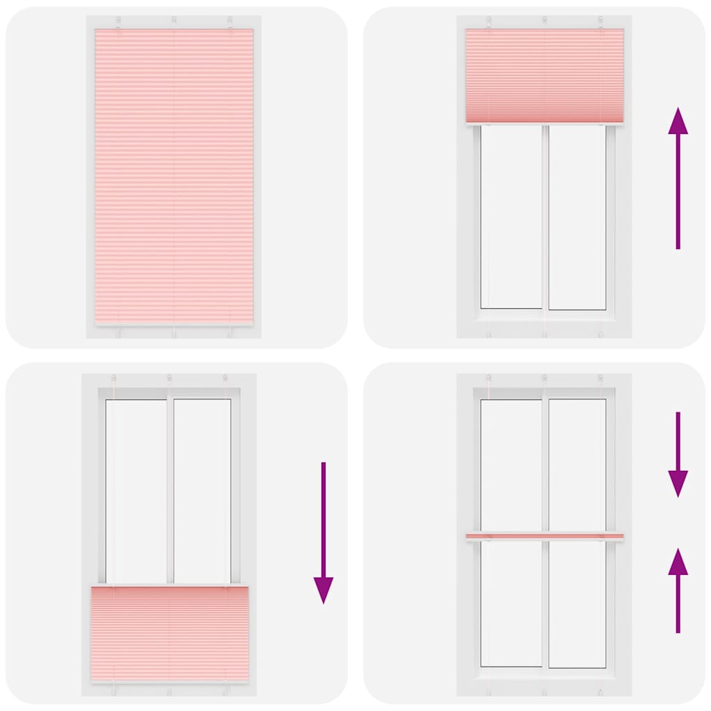 Plissé rolgordijn 110x200cm stofbreedte 109,4cm polyester roze