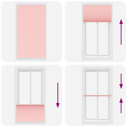 Plissé rolgordijn 110x200cm stofbreedte 109,4cm polyester roze