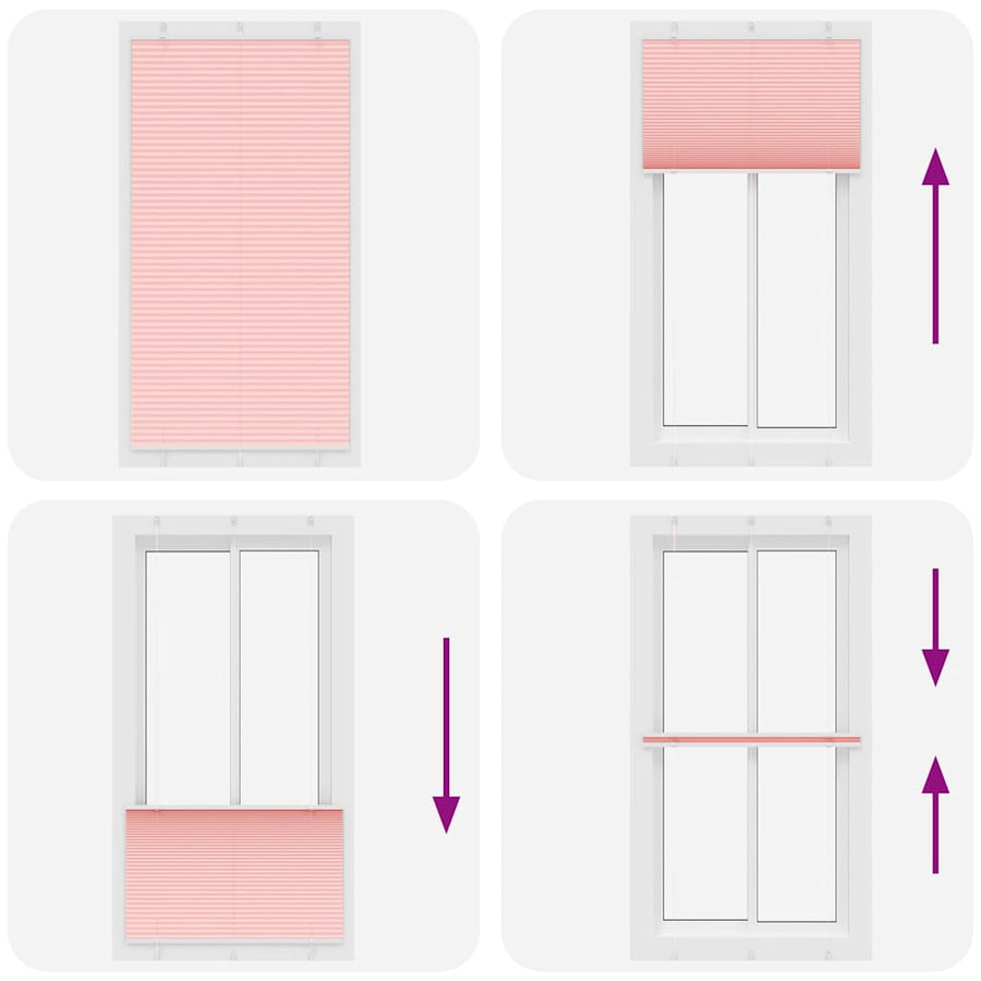Plissé rolgordijn 110x200cm stofbreedte 109,4cm polyester roze