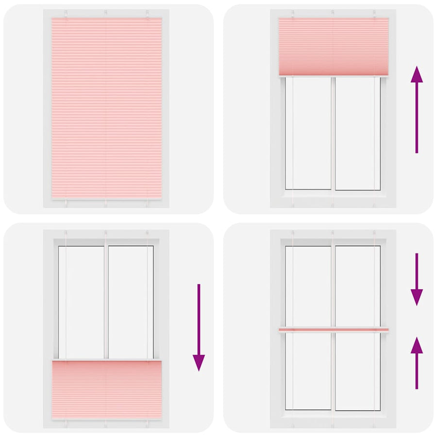 Plissé rolgordijn 115x200cm stofbreedte 114,4cm polyester roze