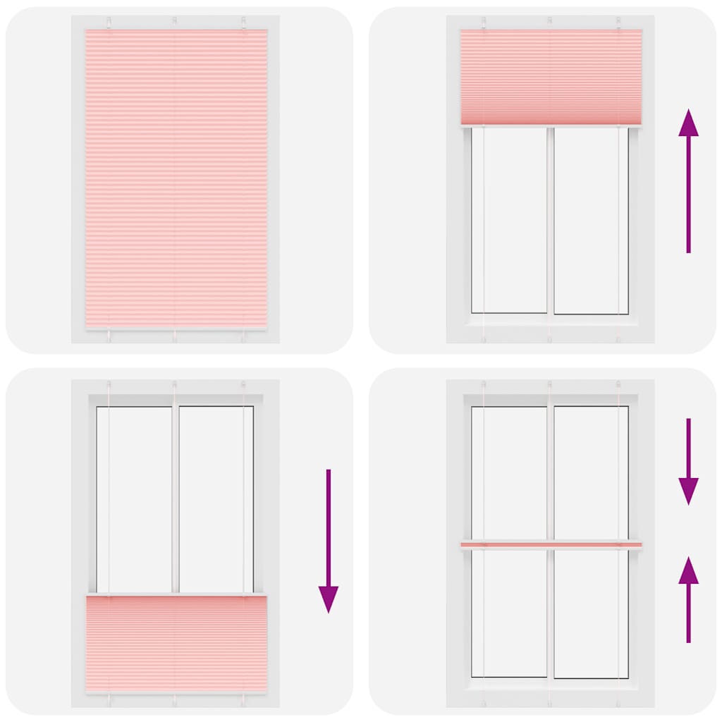 Plissé rolgordijn 120x200cm stofbreedte 119,4cm polyester roze
