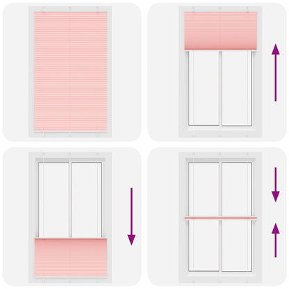 Plissé rolgordijn 120x200cm stofbreedte 119,4cm polyester roze