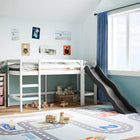 Kinderhoogslaper zonder matras massief grenenhout wit 80x200 cm