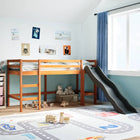 Kinderhoogslaper zonder matras grenenhout wasbruin 90x200 cm