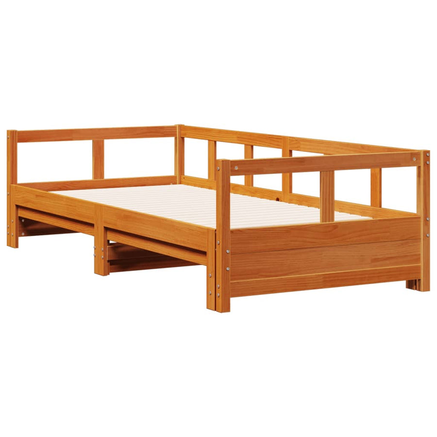Slaapbank zonder matras 80x200 cm massief grenenhout wasbruin