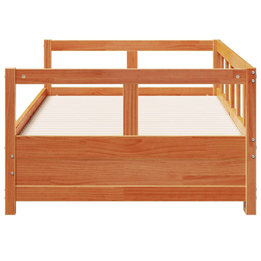 Slaapbank zonder matras 80x200 cm massief grenenhout wasbruin
