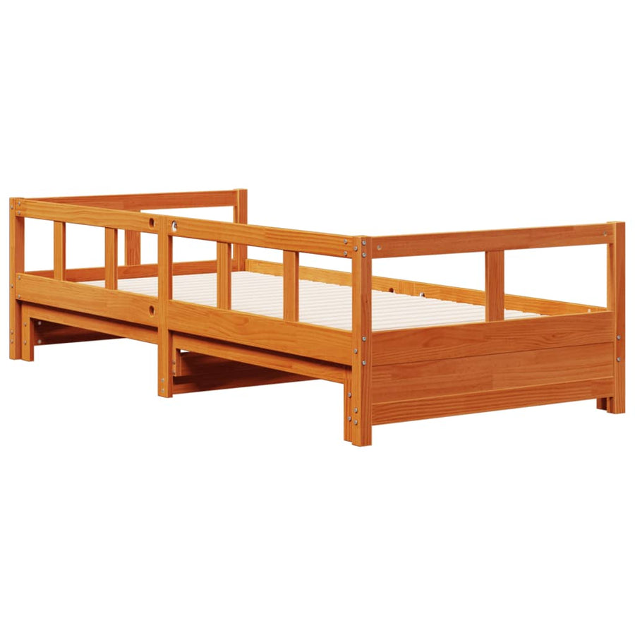 Slaapbank zonder matras 80x200 cm massief grenenhout wasbruin