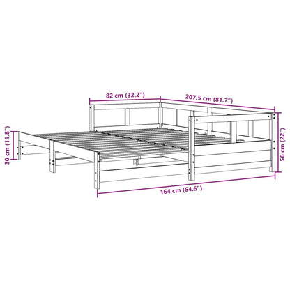 Slaapbank zonder matras 80x200 cm massief grenenhout wasbruin