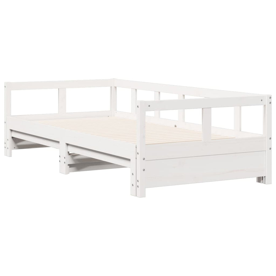 Slaapbank zonder matras 90x200 cm massief grenenhout wit