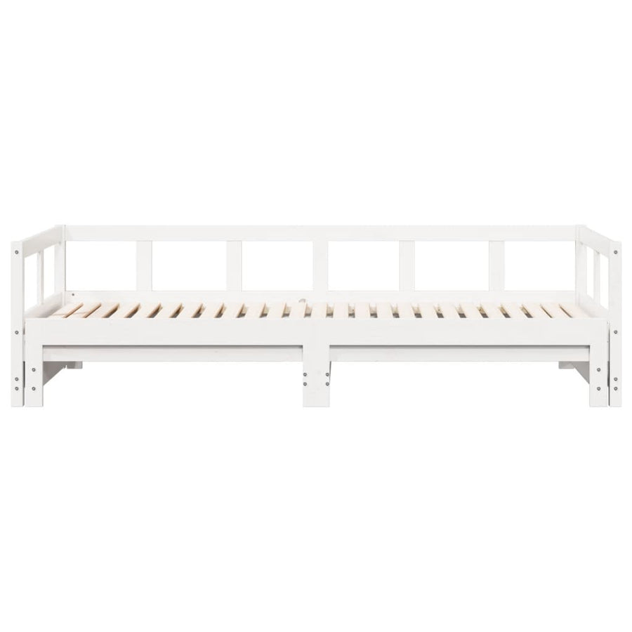 Slaapbank zonder matras 90x200 cm massief grenenhout wit