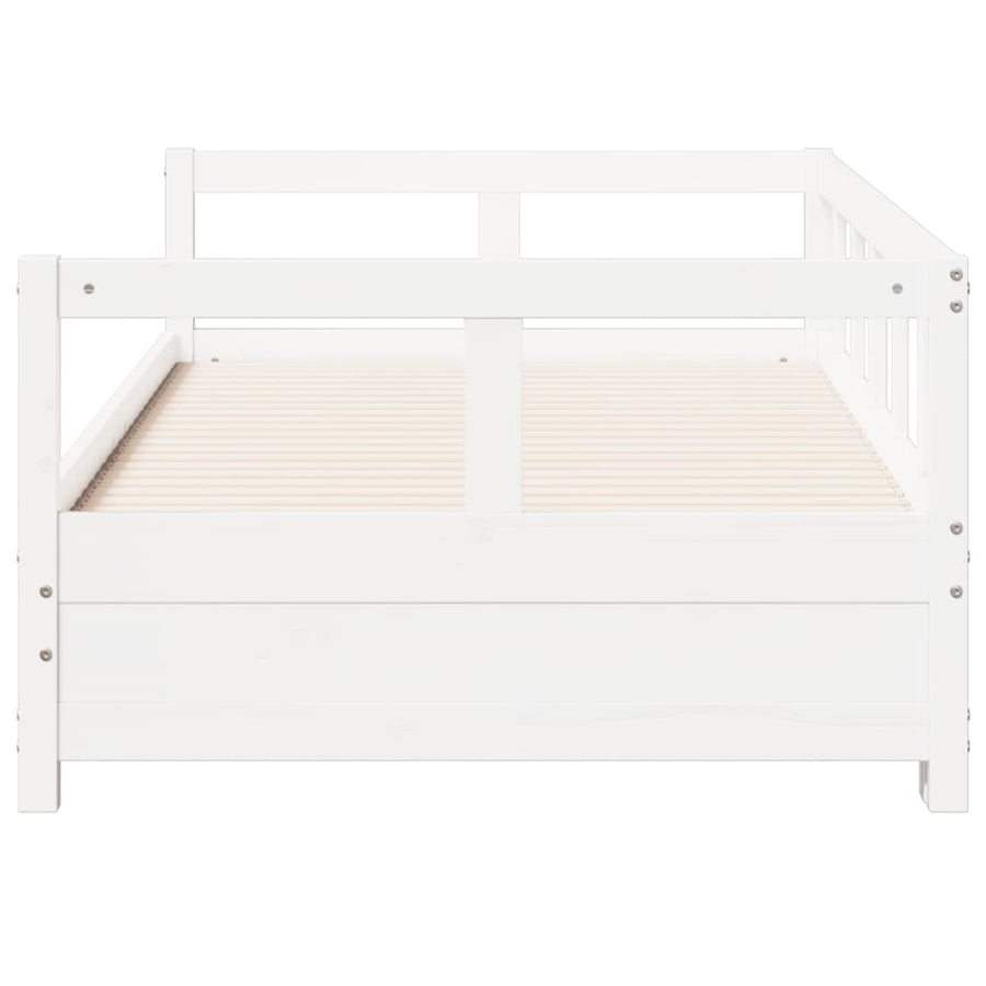 Slaapbank zonder matras 90x200 cm massief grenenhout wit