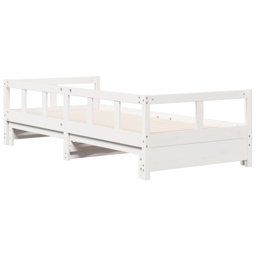 Slaapbank zonder matras 90x200 cm massief grenenhout wit