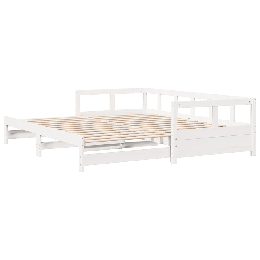 Slaapbank zonder matras 90x200 cm massief grenenhout wit