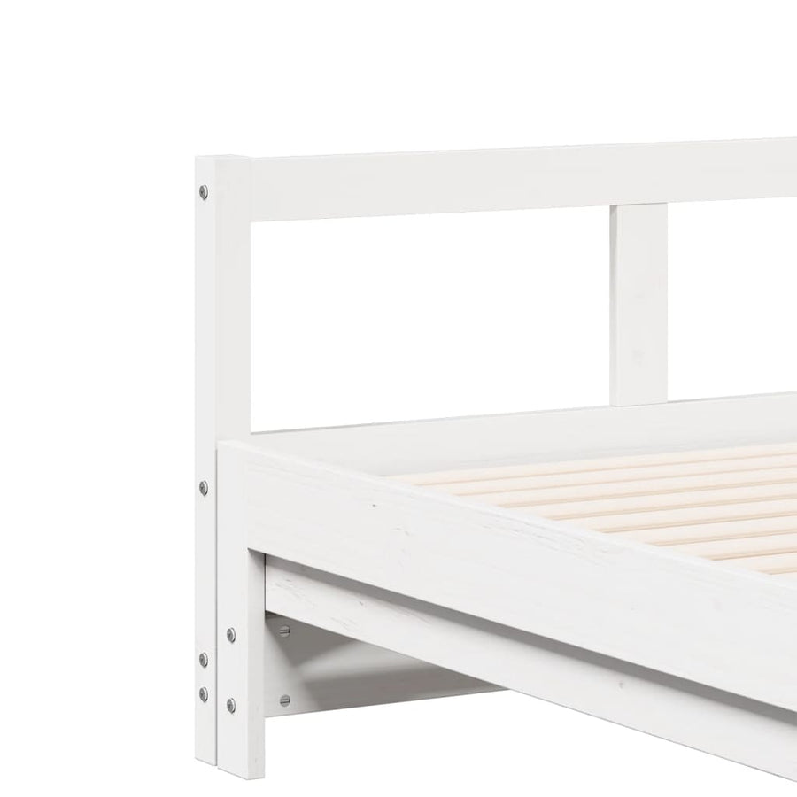 Slaapbank zonder matras 90x200 cm massief grenenhout wit