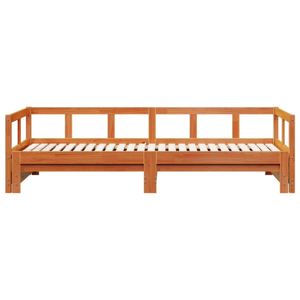 Slaapbank zonder matras 90x200 cm massief grenenhout wasbruin