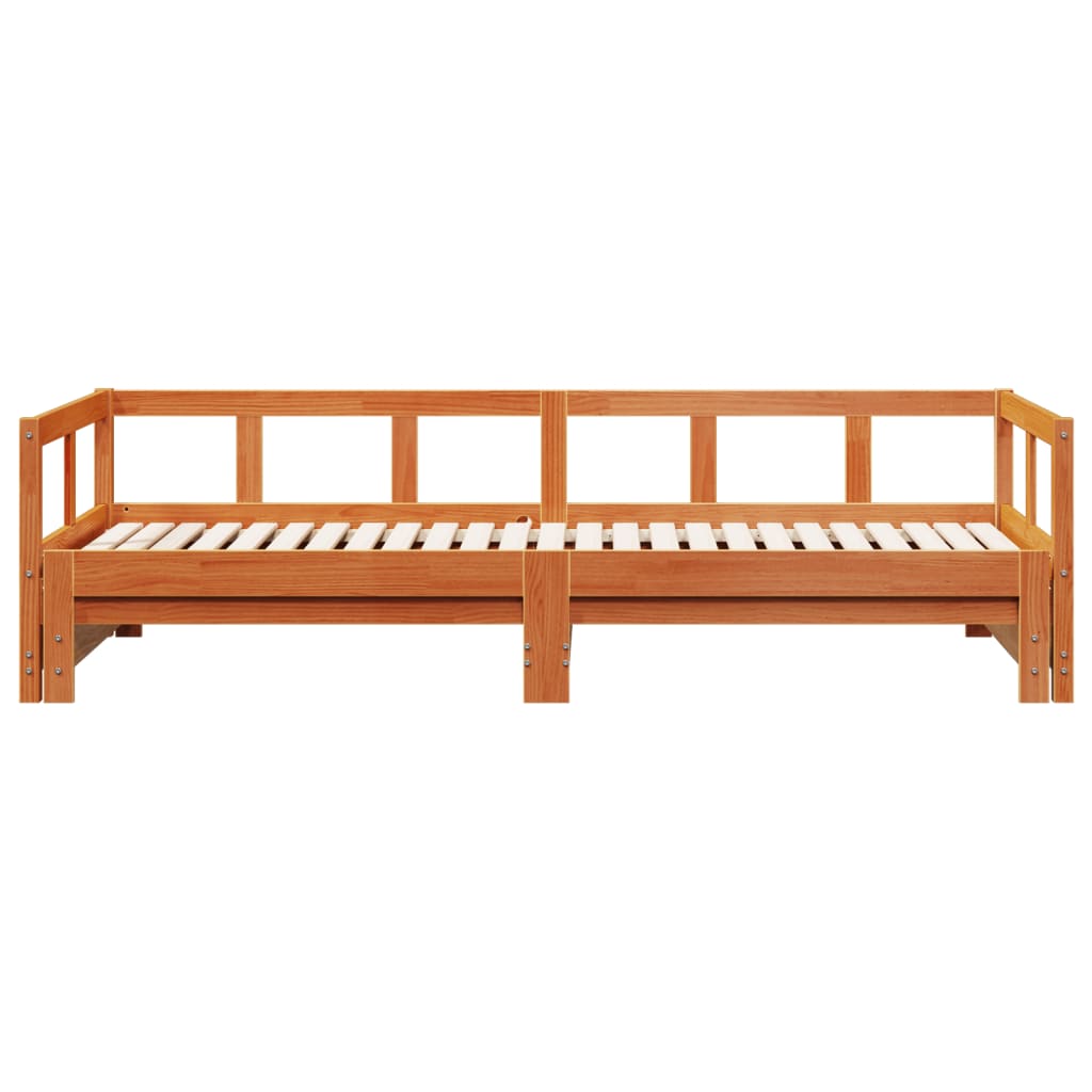 Slaapbank zonder matras 90x190 cm massief grenenhout wasbruin