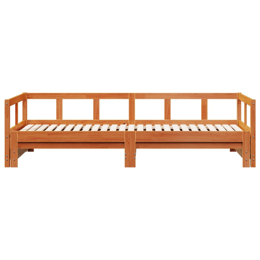 Slaapbank zonder matras 90x190 cm massief grenenhout wasbruin