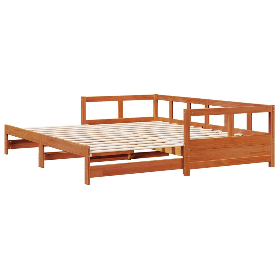Slaapbank zonder matras 90x190 cm massief grenenhout wasbruin
