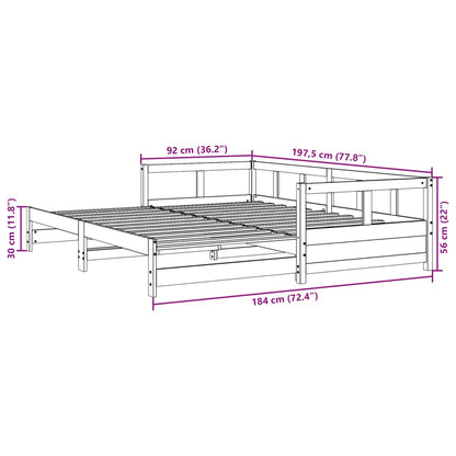 Slaapbank zonder matras 90x190 cm massief grenenhout wasbruin