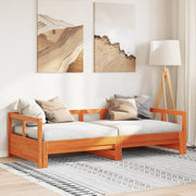 Slaapbank massief grenenhout 90x190 cm wasbruin