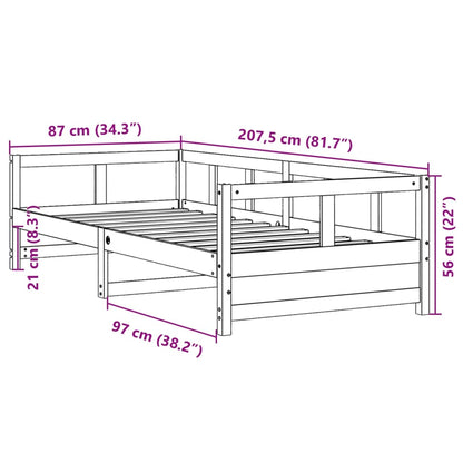 Slaapbank 80x200 cm massief grenenhout naturel